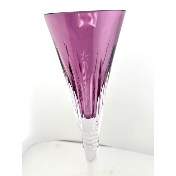 WATERFORD Winter Wonders Crystal Champaign Flute Glass MIDNIGHT FROST LILAC New - Picture 3 of 9